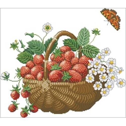 Strawberry and butterfly patterns Counted Cross Stitch 11CT 14CT 18CT DIY Cross Stitch Kit Embroidery Needlework Sets home decor