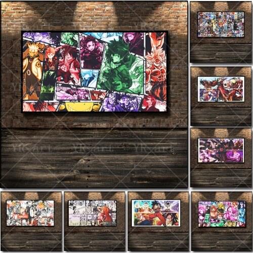 Naruto Dragon Ball One Piece Anime Canvas Poster Printing Kakarot Vegeta Kakasi Sasuke Luffy Modern Wall Art Mural Decor Picture