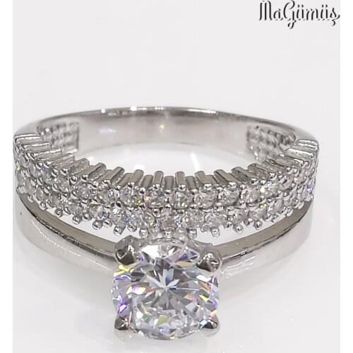 Engagement Half Tamtur Silver Ring