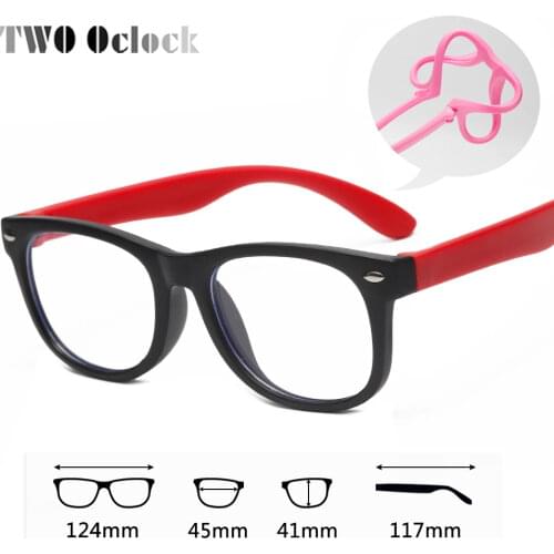 TWO Oclock Kids Glasses Frame Anti Blue Light Blocking Glasses Child 0 Diopter Optical Frames Clear Lenses