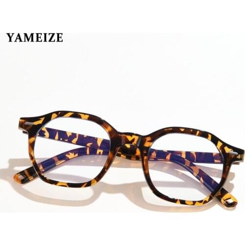 Leopard Anti Blue Rays Glasses Women Clear Lens Polygon Frame Blue Blocking Eyeglasses Unisex Optical Spectacle Computer Glasses