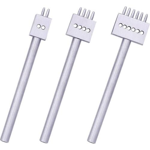 Nonvor Leather Punch Craft 1PCS 4mm DIY 2/4/6 Prong Hole Row Circular Cut Stitched Hole Spacing Drilling Round Hole Punch