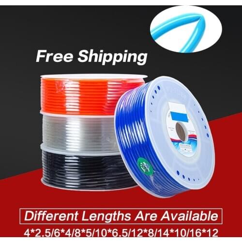 1meters Pneumatic Air Hose Tubing Component 4mm 6mm 8mm 10mm 12mm 16mm Pneumatic Tube Air PU Pipe Air Line Hose for Compressor