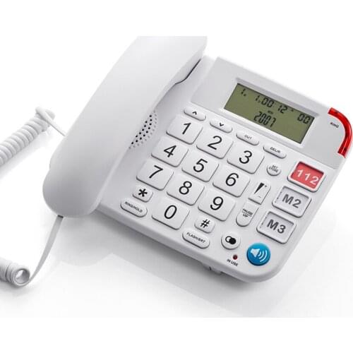 Big Button Corded Telephone with Speaker, Desk Phone Only, One-Touch Dialing, Backlit, Loud Ringer, Flash, Hands-Free Dial Phone