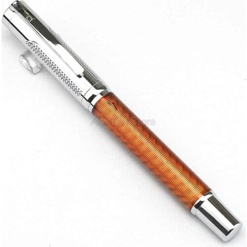 Fuliwen Carbon Fiber Great Fountain Pen Medium Nib 0.7mm , Classic Yellow Color Quality Writing Pen For Office & Home Business