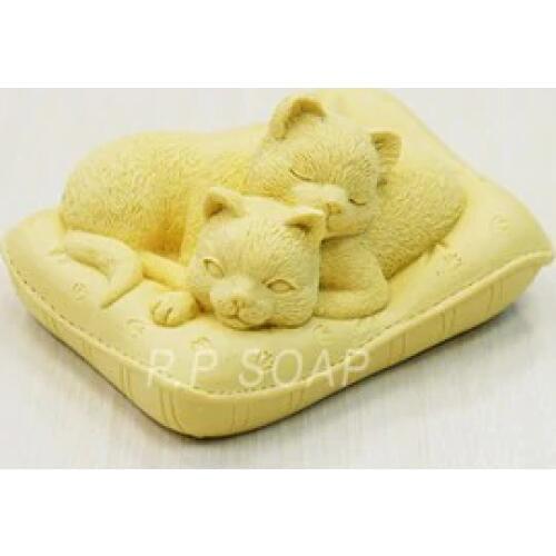 Handmade Silicone Soap Mold 3D Cat Rectangle Molds for Soap Making