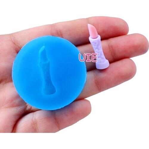 FYL140U 26.4mm x 7.5mm Lipstick Silicone Mold Fondant Cake Decoration Candy Resin Clay Earrings Necklace Craft Soap Candle