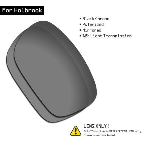 SmartVLT Polarized Sunglasses Replacement Lenses for Oakley Holbrook - Black Chrome