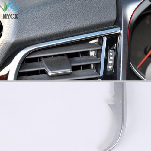 Car styling ABS Chrome Front Air Vent Frame Covers Trim Decoration For Toyota Camry 2018-2019 on the left Side of dashboard