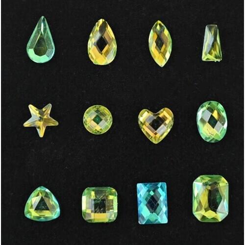 1000pcs Transparent Crystal AB Rhinestones-Glass 3D Diifferent Shape Nail Art Non Hotfix Flat Back Manicure Rhinestones HZD84