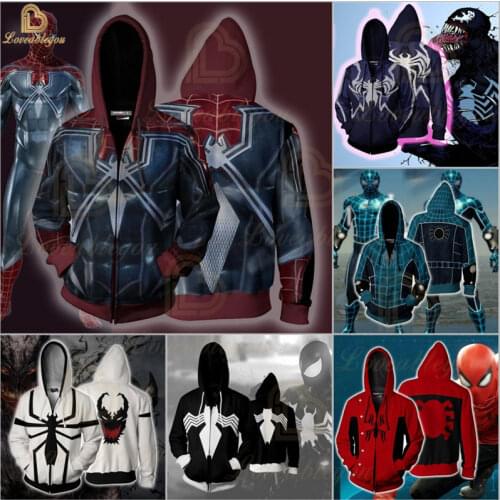 Disney Super Hero Boys Girls Zipper Hoodies Men Women Sweatshirt End Game Spidey Sweatshirt Polyester Jackets Coat