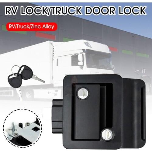 RV Door Latch Entry Door Lock with Deadbolt Zinc Alloy Metal Door Lock Replacement Kit with 2 Keys for Camper RV Trailer Caravan