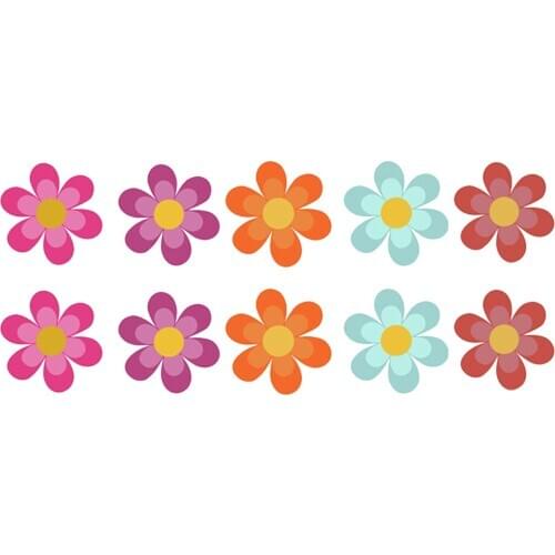 10pcs Anti Slip Bathtub Stickers Colorful Flower Self-Adhesive Non Slip Bathtub Mat Bathtub Anti Slip Stickers Bath Tub Bathroom