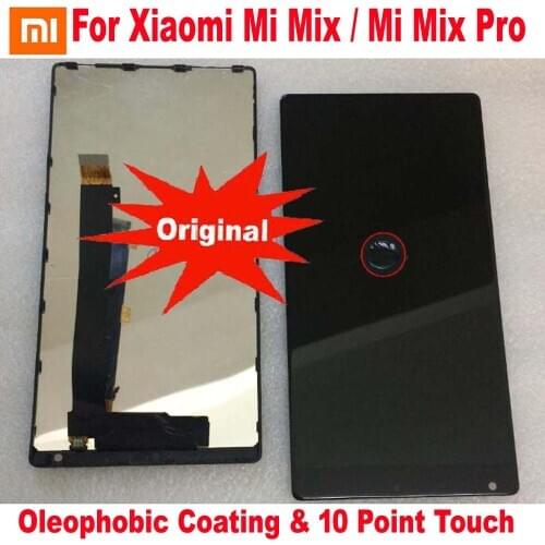 100% Original New LCD Display Touch Screen Digitizer Assembly With Frame For Xiaomi Mi Mix / Mi Mix Pro 18k Version Glass Sensor