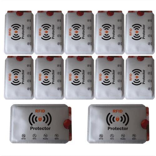 100pcs Anti Theft Credit Card Protector RFID Blocking Sleeve Aluminum card Sleeve Shield NFC , OEM welcome
