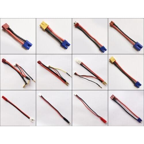 1S 2S 3S 4S 5S 6S Lipo Battery Plug Adapter Cable Wire Charging Connector T XT60 EC2 EC3 EC5 JST Tamiya Spare Parts