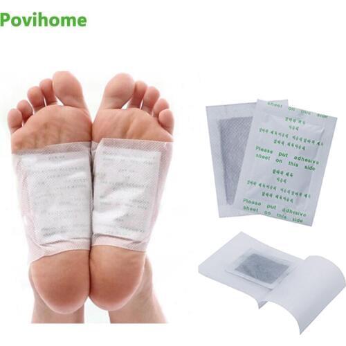 20pcs Herbal Medical Plaster Bamboo Vinegar Kinoki Detox Foot Pads Adhesive Patches Feet Care Natural Plant Body Toxins D0960