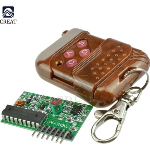 2262/2272 4 Channel 433MHz Wireless Decoding Receiver Module with 4 Keys Remote Control Kit for Arduino