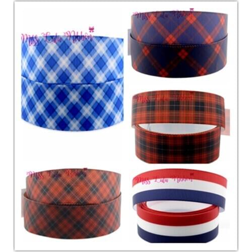 6mm-75mm Stripe Printed Grosgrain/Elastic Ribbon 22mm 38mm Hair Clip DIY handmade hair accessories hair bow 50 Yards