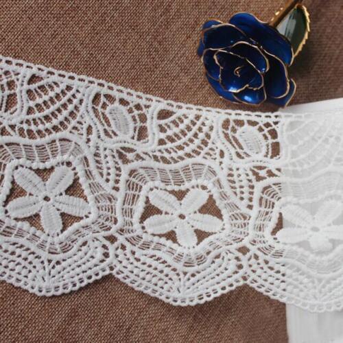 60yards/lot 13.5cm White Embroidery Water Soluble Lace Edge Trims Ribbon DIY Sewing Material Wedding Craft Garment Accessories