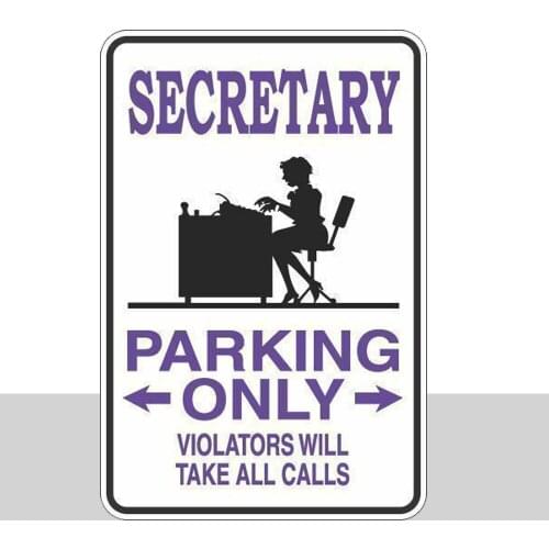 Aluminum Secretary Parking Only 8"x12" Metal Novelty Sign Decor Metal