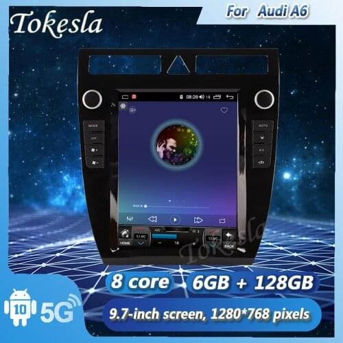Tokesla Android 10.0 car radio audio DVD intelligent touch Central Multimedia gps receiver screen system for Audi A6 1999-2003