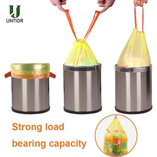 UNTIOR Large Thick Trash Bags Portable Liners Drawstring Disposable Plastic Garbage Bags Large Strong Trash Can Cleaning Tools