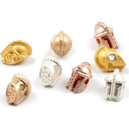 JHNBY Matte gold silvers Helmet Hematite 8x12mm 4pcs Natural Stone Spacer Loose Beads For Jewelry Making Diy bracelets Findings