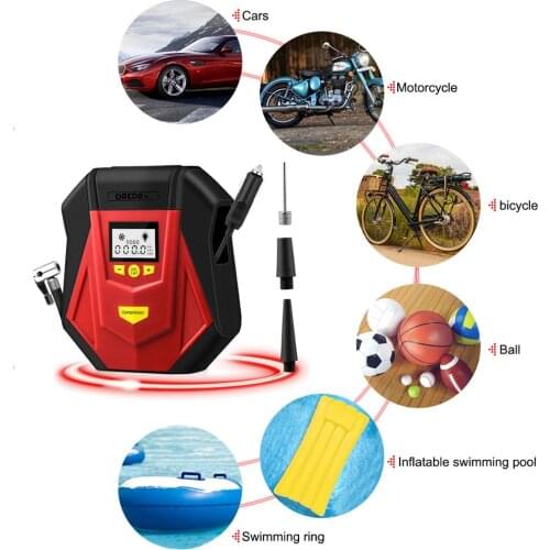 Digital Tire Inflator Portable Air Compressor with LCD Display Auto Shut Off Tire Pumps for Car Bicycle Motorcycle Tires,Balls