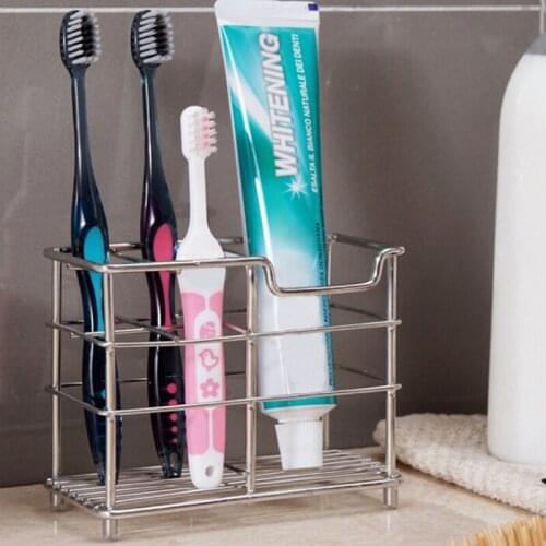 Bathroom Stainless Steel Toothbrush Holder Toothpaster Holder Storage Organizer Rack Toothbrush Box Bathroom Accessories
