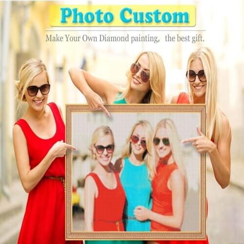 Photo Custom DIY 5D Diamond Painting Full Round Drill Resin Diamond Embroidery Pictures Cross Stitch Kit Manual Private Art Gift