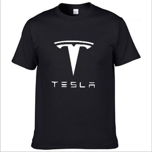 Mens Short Sleeve Tesla Car Logo T-shirt Summer casual male solid colour Cotton T shirts Fashion Hip Hop Harajuku Men Clothes