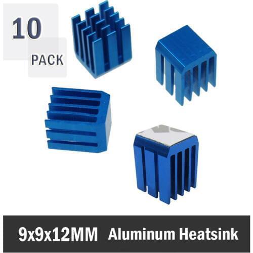 10PCS Gdstime Aluminum Mini IC Chipset Cooling Cooler Heat Sink Heatsinks 9 x 9 x 12mm