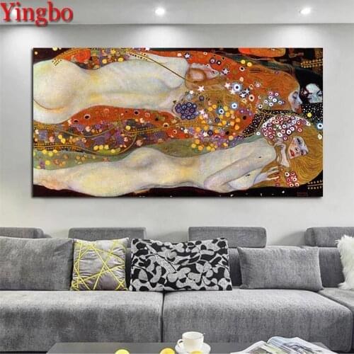 Gustav Klimt Woman DIY Diamond Embroidery Full Square Diamond Painting Cross Stitch Pictures Of Rhinestone Diamond Mosaic Icon