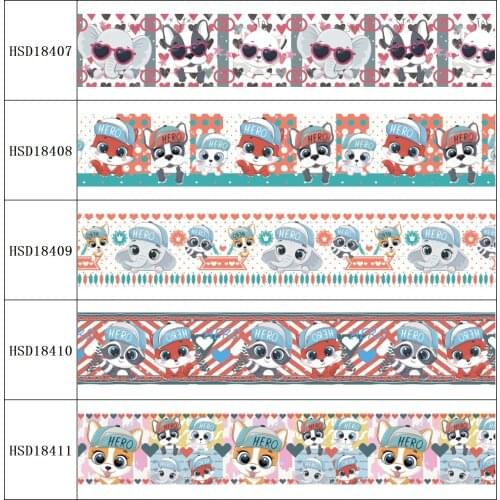 HSDRibbon free shipping 3" 75mm heat transfer printed hsd-design series Grosgrain Ribbon 50Yards/Roll