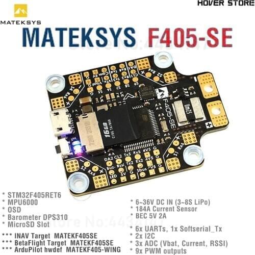 Matek F405-SE F405 SE Flight Controller STM32F405RET6 OSD 5V/2A BEC Current Sensor F4 For F405-CTR updated RC Mulicopter