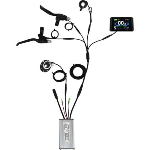 36V/48V 500W 22A Electric Bicycle Sine Wave Controller KT LCD8H Display&Thumb Throttle and Sensor Waterproof Accessories