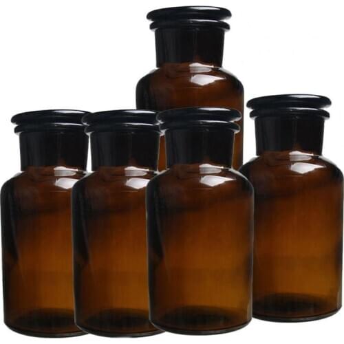 30/60/125/250/500ml Brown Wide-Mouth Reagent Bottle Storage Jar Lab Supplies Wide-Mouth Reagent Bottle Storage Jar Lab Supplies