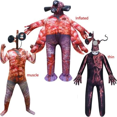 Scp Foundation Cosplay Costumes Anime muscle Siren Head Children Halloween Costume Inflated Horror Clothing for Kids Boy Clothes