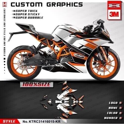 KUNGFU GRAPHICS Racing Stickers Waterproof Heatproof Decal Kit for RC 250 390 RC250 RC390 2014 2015 2016