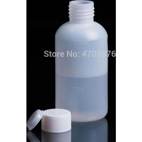 1000ml 2pcs/pack PE lab reagent bottle with scale Plastic sample bottle with screw closure narrow mouth round for chemical test