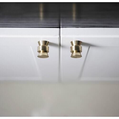 LKL Nordic Style Brass Handle Original Simple Cabinet Door Wardrobe Drawer Furniture Handle Gold Small Knob for Cabinet