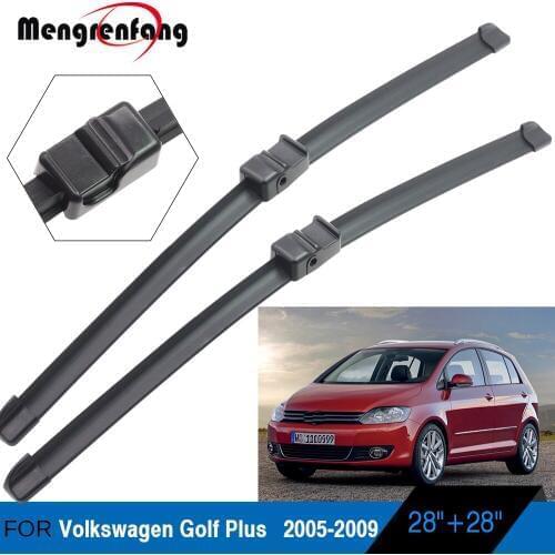 Car Front Windscreen Wiper Blades Soft Rubber Wiper Side Pin Arms For Volkswagen Golf Plus 2005 2006 2007 2008 2009