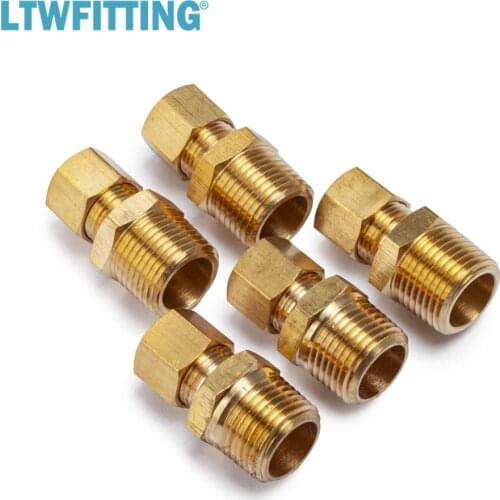 LTWFITTING 5/16" OD x 3/8" Male NPT Compression Connector,BRASS COMPRESSION FITTING