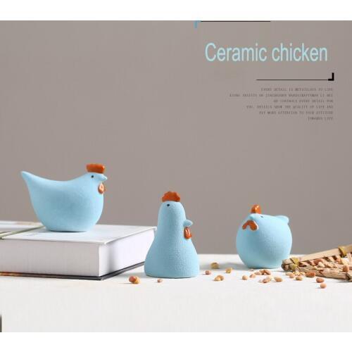 Cute Chicken Ceramic animal miniature figurines Mini Small Chick Arts and Crafts living room home decoration accessories gifts