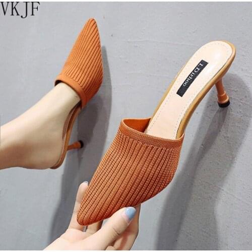 Fashion Women Sandals Summer Shoes Party High Heel Stiletto Flat Casual Summer Sandals Women High Heels Gladiator Stretch Fabric