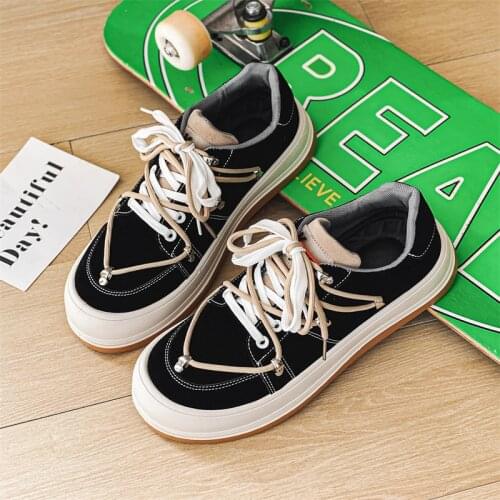 Summer Rainbow Embroidered Men Harajuku Shoes Korean Platform Men Casual Sneaker Couple Embroidery Men Canvas Shoes Espadrilles