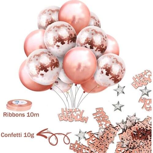 Rose Gold Birthday Decoration Set Letter Baby Shower Happy Birthday Party Balloon Birthday Party Decorations Kids Gender Reveal