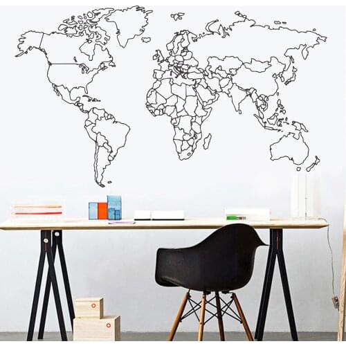 New World Map Vinyl Wall Sticker For Living Room Decoration Stickers On The Wall Art Decal Bedroom Decor Wallpaper Murals