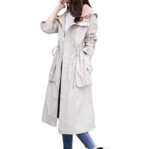 New Spring Autumn Women Trench coat Long Windbreaker coats Plus size Womens Single-breasted Outerwear Korean Casual coats A1147